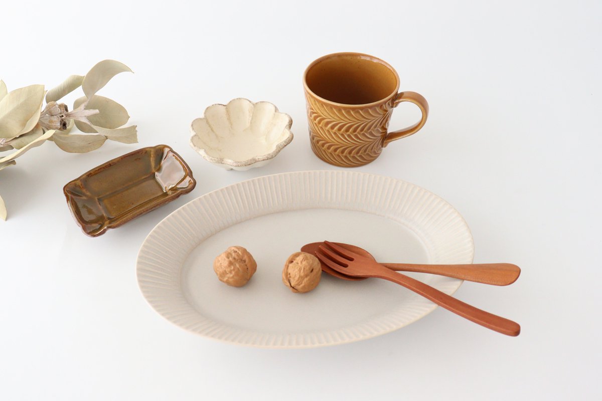 Koyo Kiln Oval Plate Shinogi Sherbet Gray L | Arita Ware
