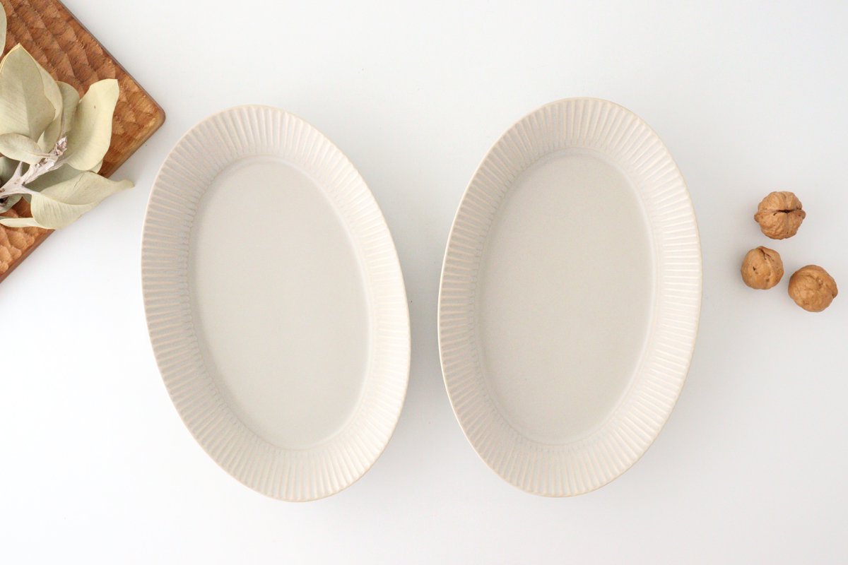 Koyo Kiln Oval Plate Shinogi Sherbet Gray L | Arita Ware