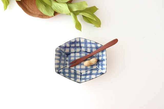Hexagonal Medium Bowl Semi-porcelain Check | Kobachi Arita Ware