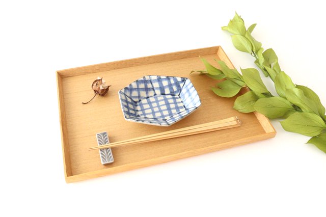 Hexagonal Medium Bowl Semi-porcelain Check | Kobachi Arita Ware
