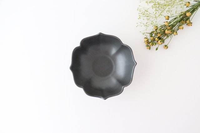 Bellflower-shaped Small Bowl Matte Black | Kobachi Arita Ware