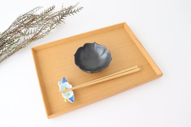 Bellflower-shaped Small Bowl Matte Black | Kobachi Arita Ware