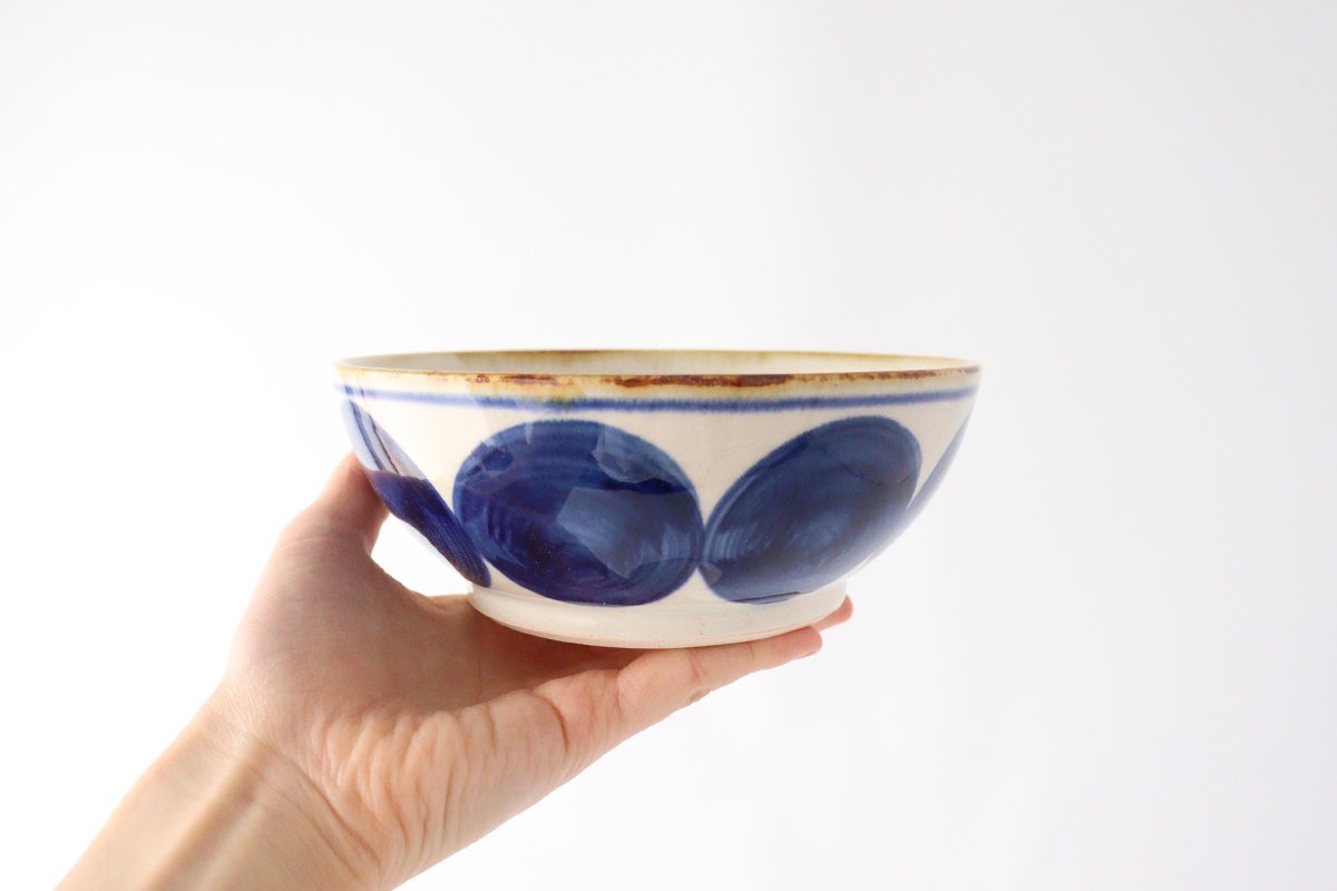 Flat Bowl Round-row Indigo | Serving Bowl Hasami Ware-Detail2