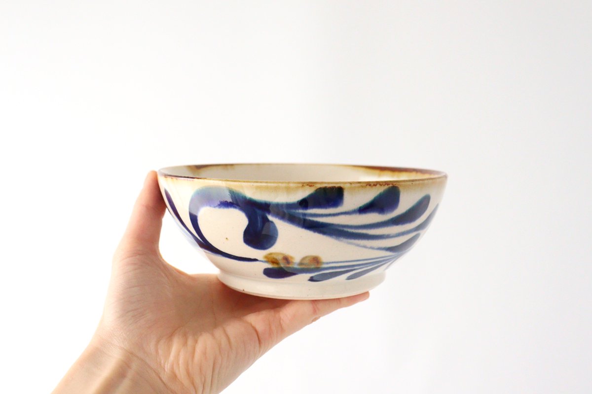 Flat Bowl Arabesque Indigo | Serving Bowl Hasami Ware