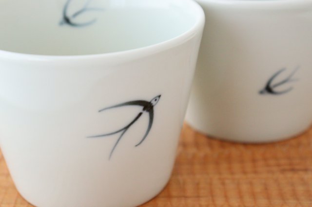 Soba choko swallow porcelain Arita ware