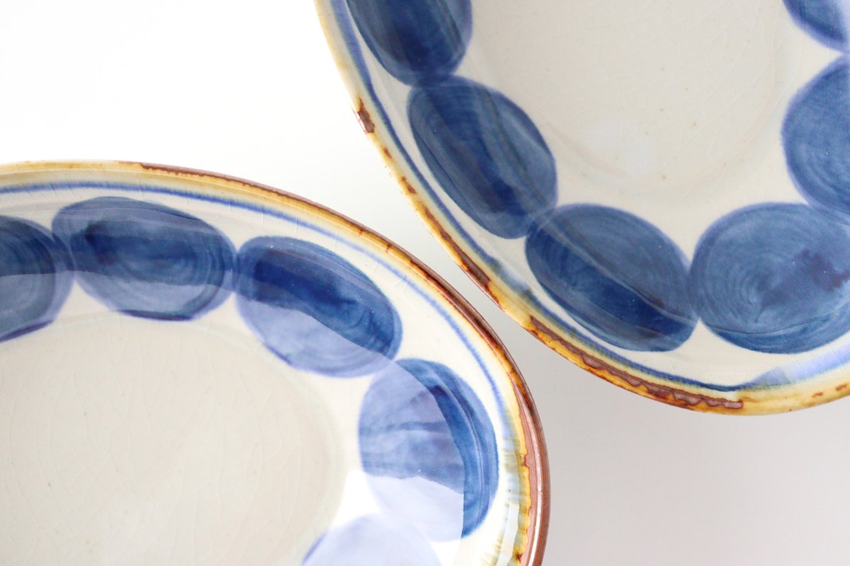 Oval Bowl Round-row Indigo | Serving Bowl Hasami Ware