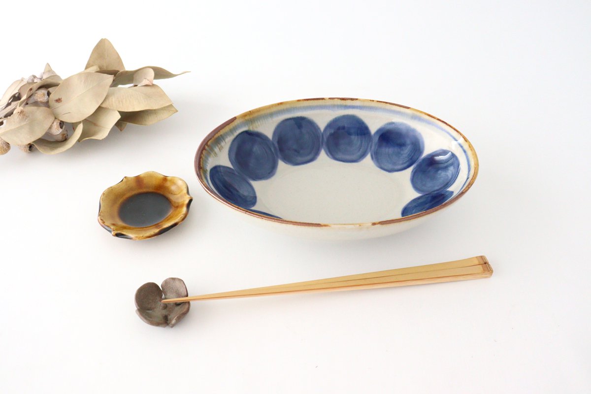 Oval Bowl Round-row Indigo | Serving Bowl Hasami Ware