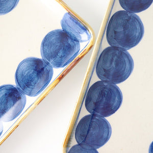 Rectangle Plate Round-row Indigo | Sushi Plate Hasami Ware-Detail11