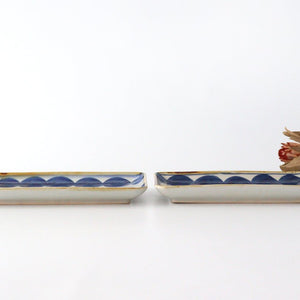 Rectangle Plate Round-row Indigo | Sushi Plate Hasami Ware-Detail5