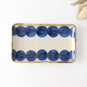 Rectangle Plate Round-row Indigo | Sushi Plate Hasami Ware-Detail6