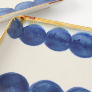 Rectangle Plate Round-row Indigo | Sushi Plate Hasami Ware-Detail7