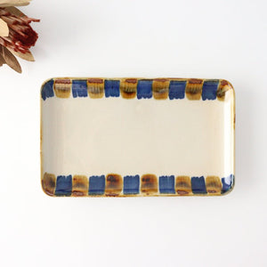 Rectangle Plate Two-color Stripes | Sushi Plate Hasami Ware-TOP