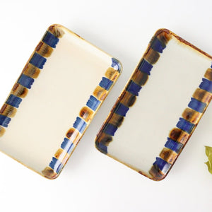 Rectangle Plate Two-color Stripes | Sushi Plate Hasami Ware-Detail10