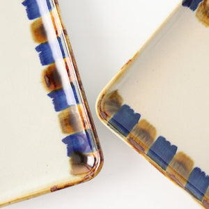 Rectangle Plate Two-color Stripes | Sushi Plate Hasami Ware-Detail11