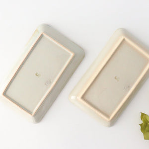 Rectangle Plate Two-color Stripes | Sushi Plate Hasami Ware-Detail4