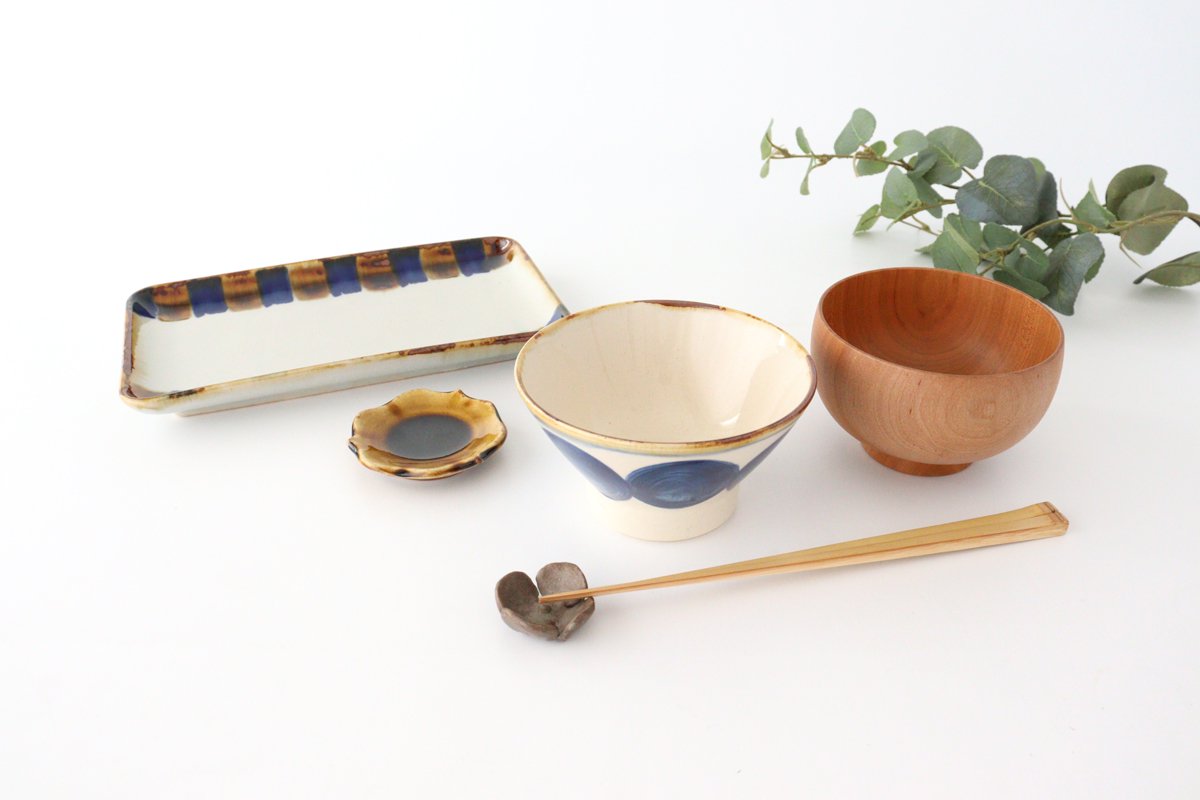 Rectangle Plate Two-color Stripes | Sushi Plate Hasami Ware-Detail8