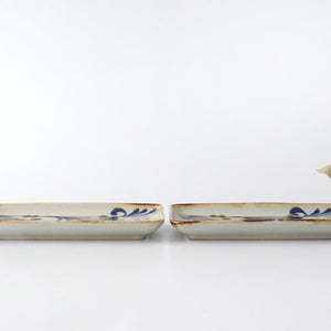 Rectangle Plate Arabesque Indigo | Sushi Plate Hasami Ware-Detail2