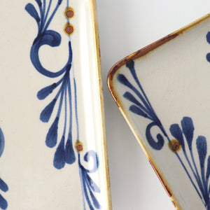 Rectangle Plate Arabesque Indigo | Sushi Plate Hasami Ware-Detail11