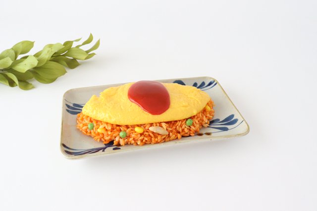 Rectangle Plate Arabesque Indigo | Sushi Plate Hasami Ware-Detail13