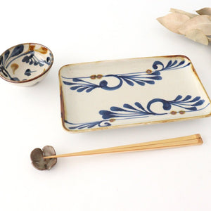 Rectangle Plate Arabesque Indigo | Sushi Plate Hasami Ware-Detail4
