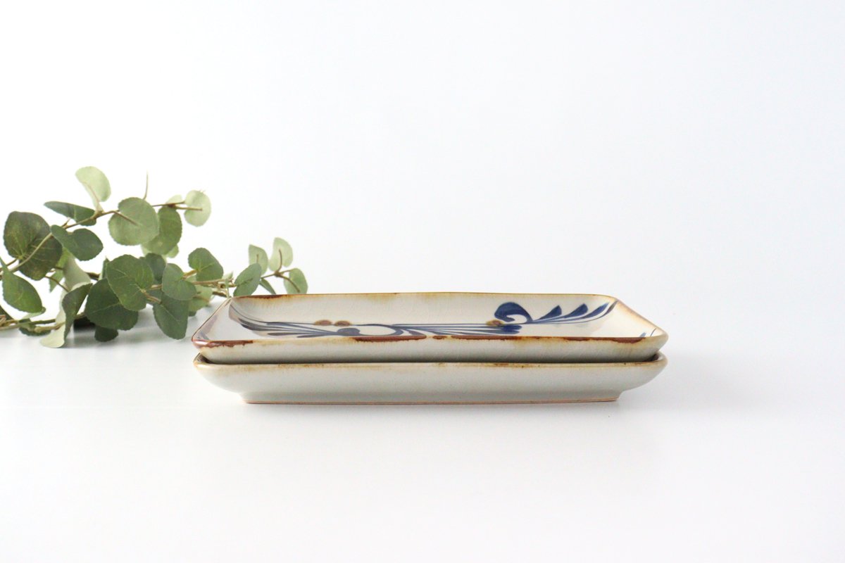 Rectangle Plate Arabesque Indigo | Sushi Plate Hasami Ware-Detail5