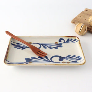 Rectangle Plate Arabesque Indigo | Sushi Plate Hasami Ware-Detail6