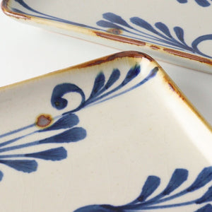 Rectangle Plate Arabesque Indigo | Sushi Plate Hasami Ware-Detail7
