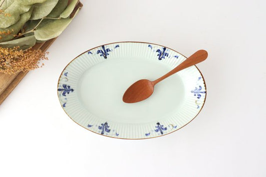 Koyo Kiln LEAVES Oval Plate Shinogi  L | Arita Ware-TOP