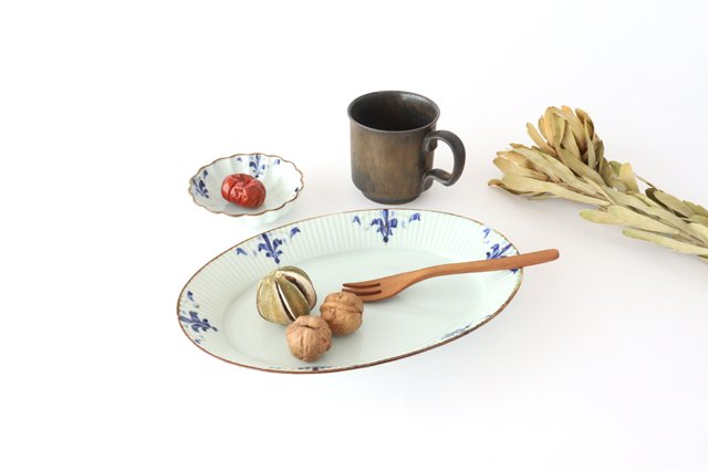 Koyo Kiln LEAVES Oval Plate Shinogi L | Arita Ware