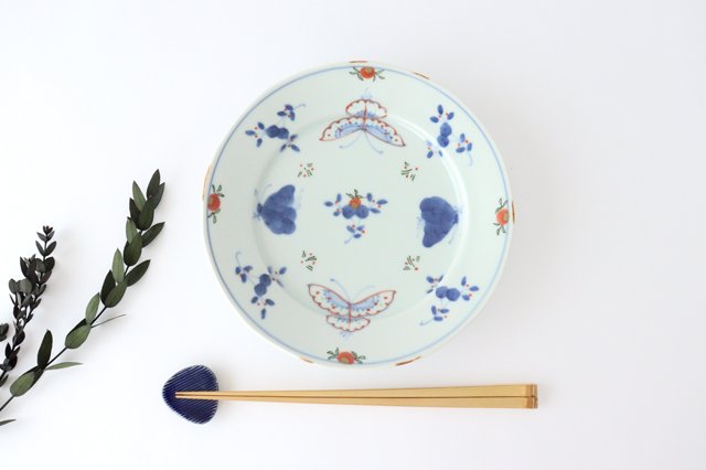 Round Plate Flower and Butterfly 19.5cm/7.7in | Arita Ware