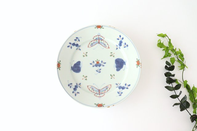 Round Plate Flower and Butterfly 19.5cm/7.7in | Arita Ware