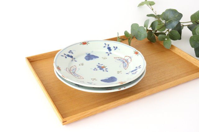 Round Plate Flower and Butterfly 19.5cm/7.7in | Arita Ware