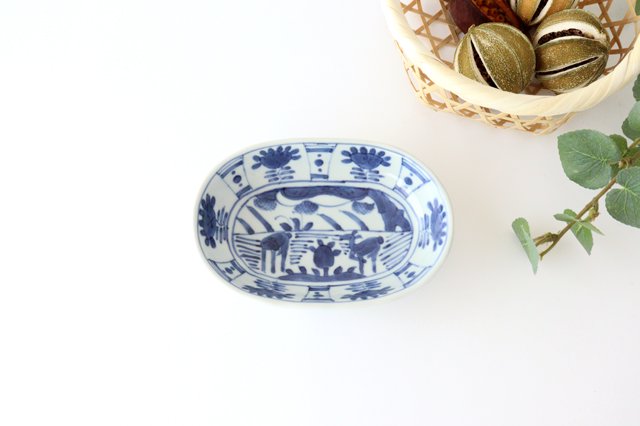 Oval Sauce Plate Twin Deer | Arita Ware