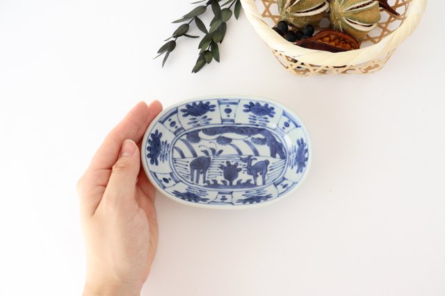 Oval Sauce Plate Twin Deer | Arita Ware