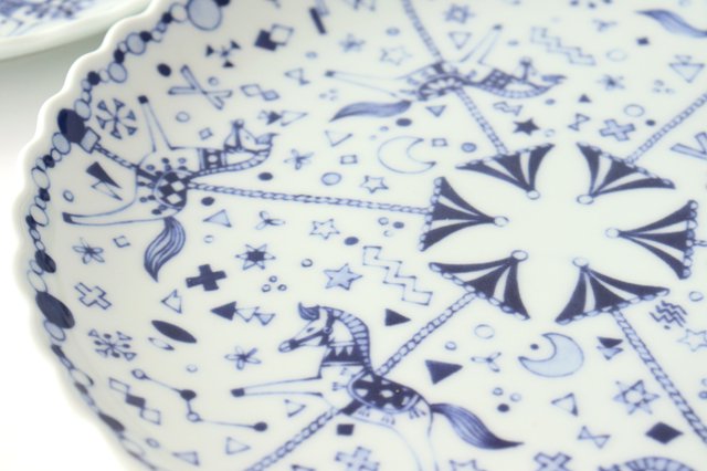 Plate large merry-go-round porcelain Hasami ware
