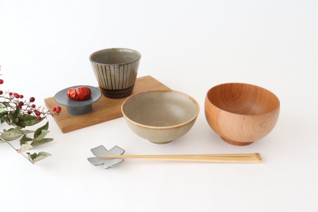 Arco Rice Bowl Silver Brown | Mino Ware