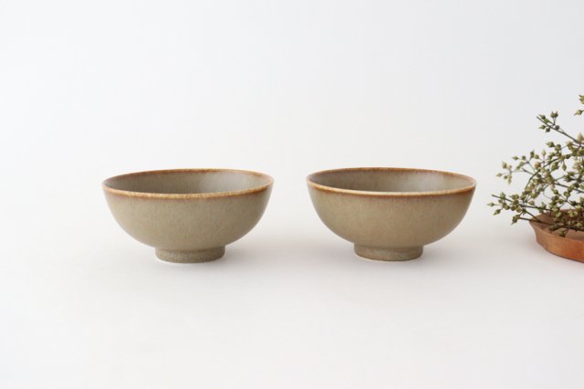 Arco Rice Bowl Silver Brown | Mino Ware