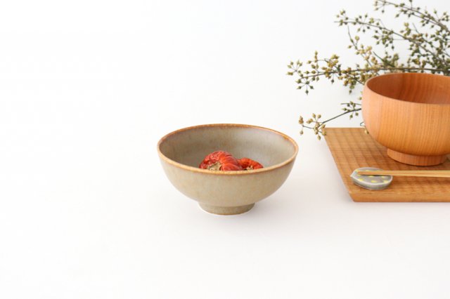 Arco Rice Bowl Silver Brown | Mino Ware