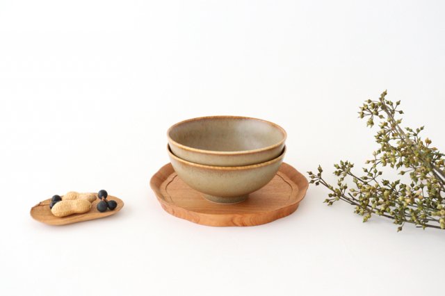 Arco Rice Bowl Silver Brown | Mino Ware