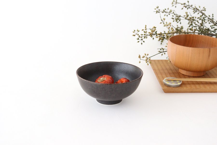 Arco Rice Bowl Matte Black | Mino Ware