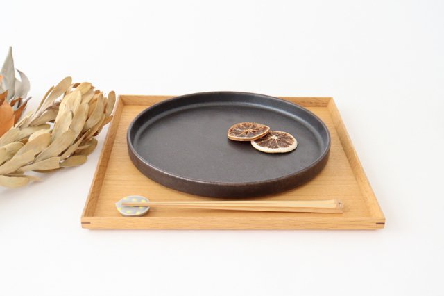 Arco Round Plate Black Matte 24.5cm/9.6in | Mino Ware