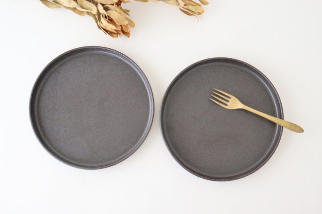 Arco Round Plate Black Matte 24.5cm/9.6in | Mino Ware