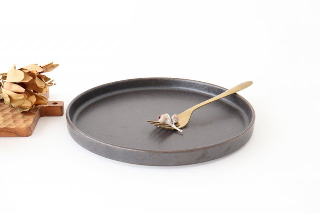 Arco Round Plate Black Matte 24.5cm/9.6in | Mino Ware