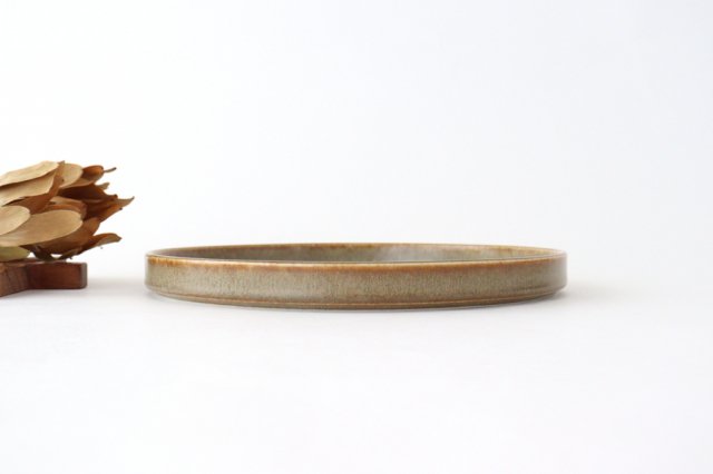 Arco Round Plate Silver Brown 24.5cm/9.6in | Mino Ware