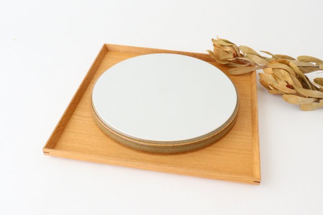 Arco Round Plate Silver Brown 24.5cm/9.6in | Mino Ware
