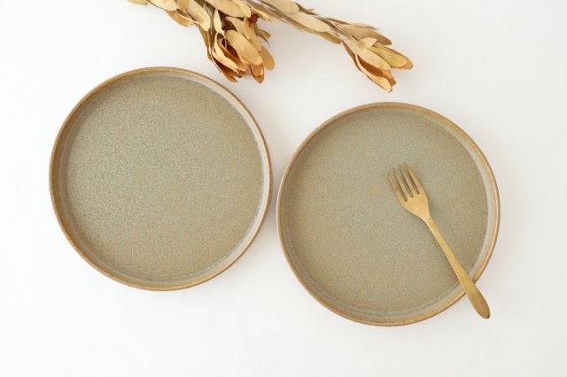 Arco Round Plate Silver Brown 24.5cm/9.6in | Mino Ware