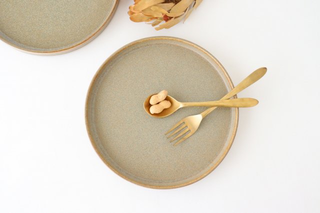 Arco Round Plate Silver Brown 24.5cm/9.6in | Mino Ware