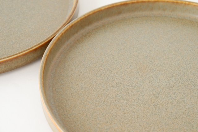 Arco Round Plate Silver Brown 24.5cm/9.6in | Mino Ware