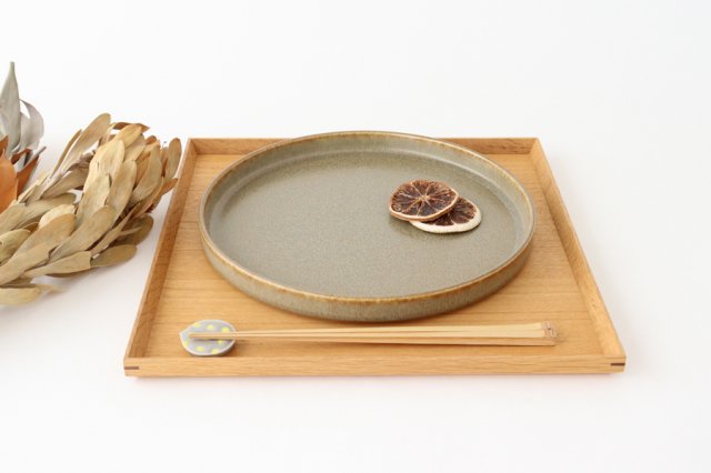 Arco Round Plate Silver Brown 24.5cm/9.6in | Mino Ware