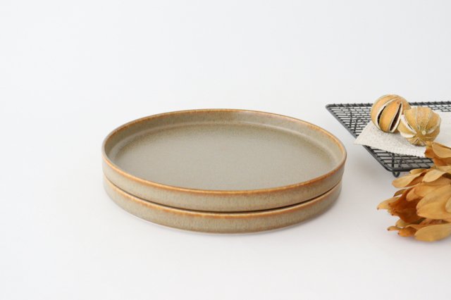Arco Round Plate Silver Brown 24.5cm/9.6in | Mino Ware